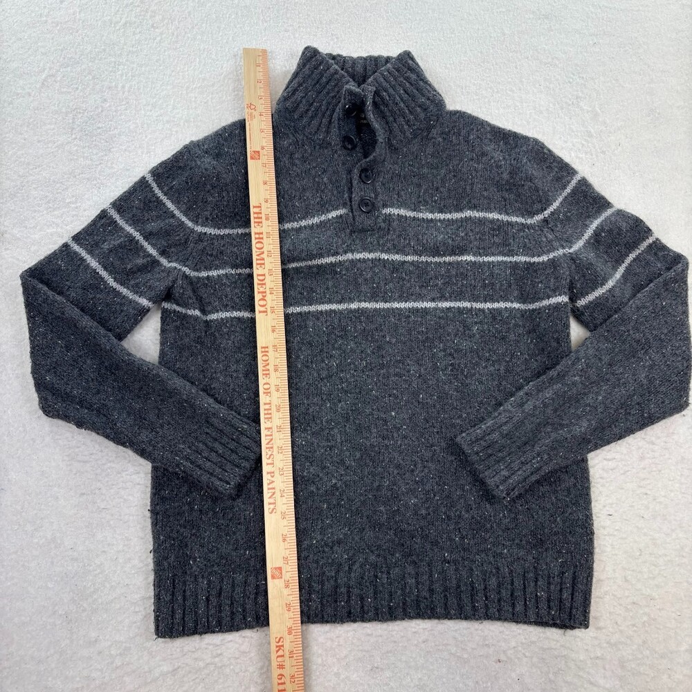 Banana Republic Mens Sweater Wool Silk Blend 1/4 Button Mock Neck Size Large - Picture 3 of 6